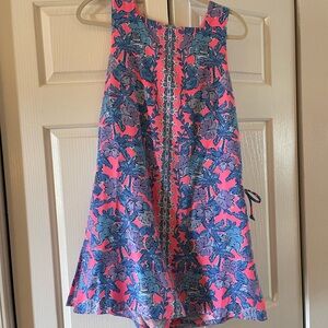 Lilly Pulitzer Pink and Blue Patterned romper size 10